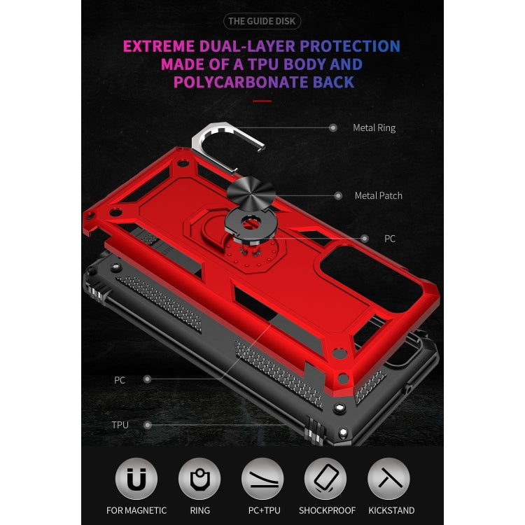 For Huawei P Smart 2021 Shockproof TPU + PC Protective Case with 360 Degree Rotating Holder(Red) by buy2fix