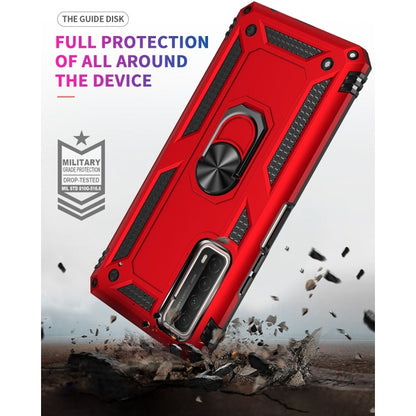 For Huawei P Smart 2021 Shockproof TPU + PC Protective Case with 360 Degree Rotating Holder(Red) by buy2fix