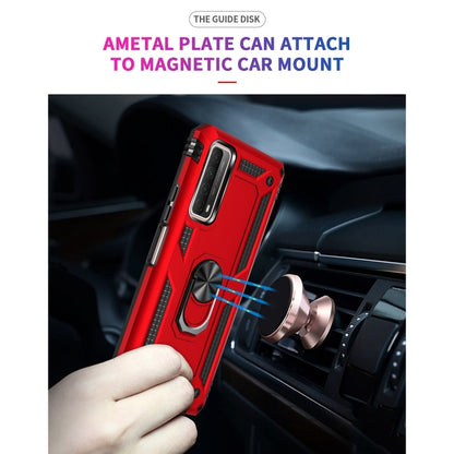 For Huawei P Smart 2021 Shockproof TPU + PC Protective Case with 360 Degree Rotating Holder(Red) by buy2fix
