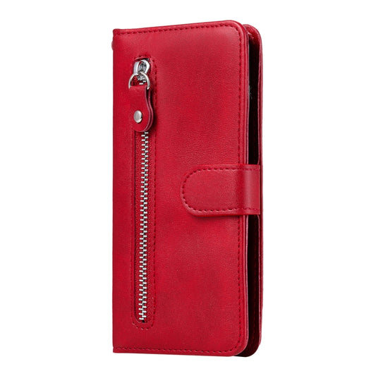 For Samsung Galaxy S21 5G Fashion Calf Texture Zipper Horizontal Flip Leather Case with Holder & Card Slots & Wallet(Red) by buy2fix