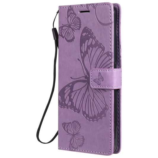 For OPPO Realme 7 Pro 3D Butterflies Embossing Pattern Horizontal Flip Leather Case with Holder & Card Slot & Wallet(Purple) by buy2fix
