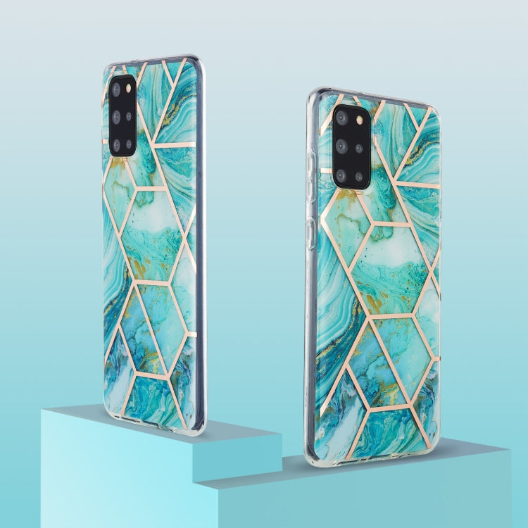 For Samsung Galaxy S20 Plus 3D Electroplating Marble Pattern TPU Protective Case(Blue) by buy2fix