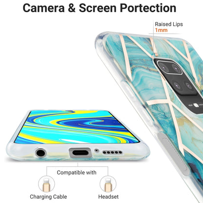 For Xiaomi Redmi Note 9S / 9 Pro / 9 Pro Max 3D Electroplating Marble Pattern TPU Protective Case(Blue) by buy2fix