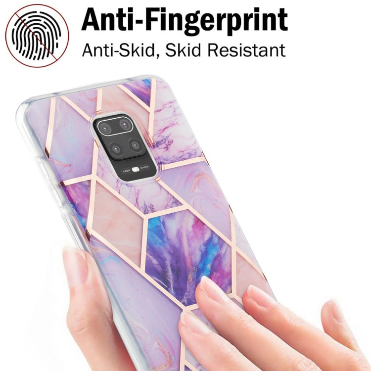 For Xiaomi Redmi Note 9S / 9 Pro / 9 Pro Max 3D Electroplating Marble Pattern TPU Protective Case(Light Purple) by buy2fix