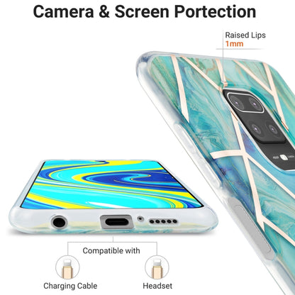 For Xiaomi Redmi Note 9S / 9 Pro / 9 Pro Max 3D Electroplating Marble Pattern TPU Protective Case(Green) by buy2fix