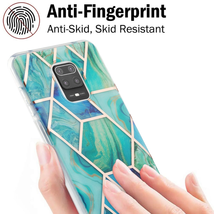 For Xiaomi Redmi Note 9S / 9 Pro / 9 Pro Max 3D Electroplating Marble Pattern TPU Protective Case(Green) by buy2fix