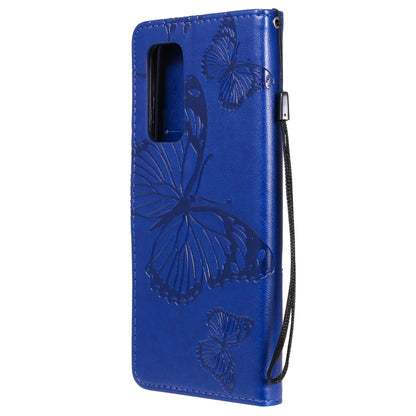 For Xiaomi Mi 10T / Mi 10T Pro 3D Butterflies Embossing Pattern Horizontal Flip Leather Case with Holder & Card Slot & Wallet(Blue) by buy2fix