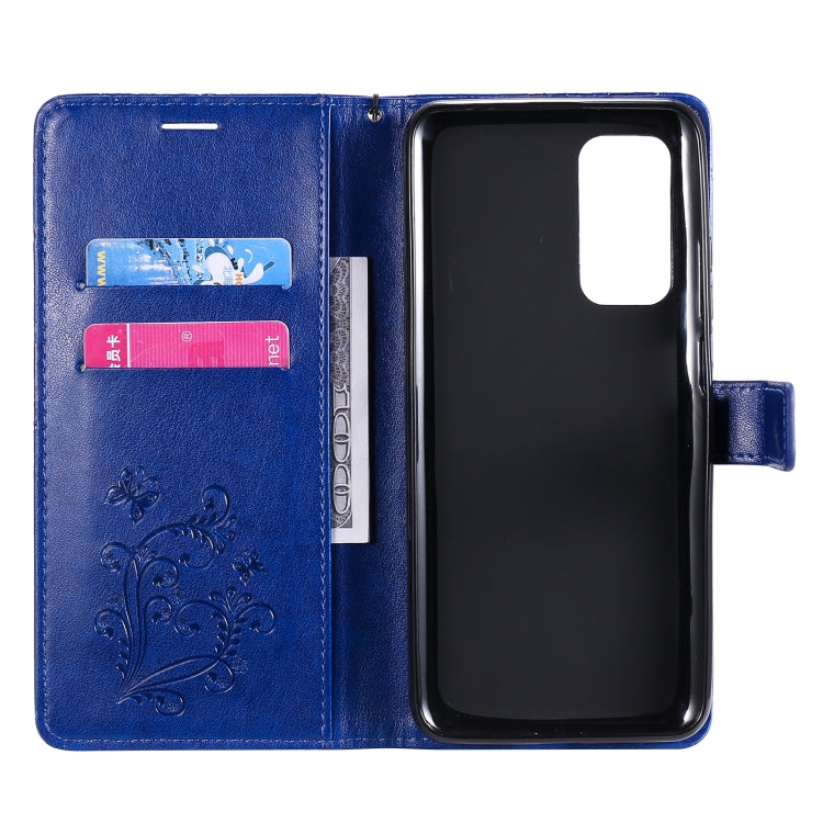 For Xiaomi Mi 10T / Mi 10T Pro 3D Butterflies Embossing Pattern Horizontal Flip Leather Case with Holder & Card Slot & Wallet(Blue) by buy2fix