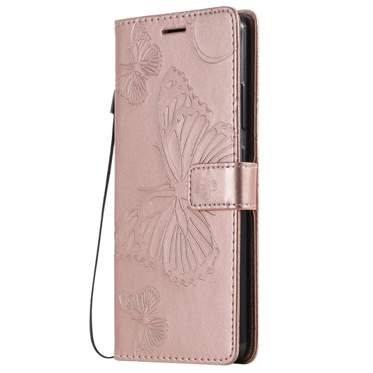 For Nokia 2.4 3D Butterflies Embossing Pattern Horizontal Flip Leather Case with Holder & Card Slot & Wallet(Rose Gold) by buy2fix