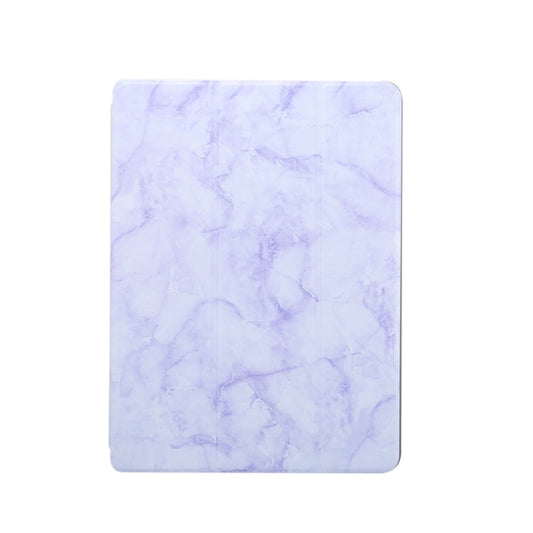 For iPad 10.2 inch Marble Texture Pattern Horizontal Flip Leather Case, with Three-folding Holder & Pen Slot & Sleep / Wake-up Function(Purple) by buy2fix
