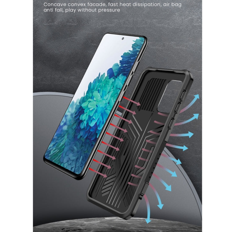 For Samsung Galaxy A51 / Galaxy A31 Vanguard Warrior All Inclusive Double-color Shockproof TPU + PC Protective Case with Holder(Black) by buy2fix