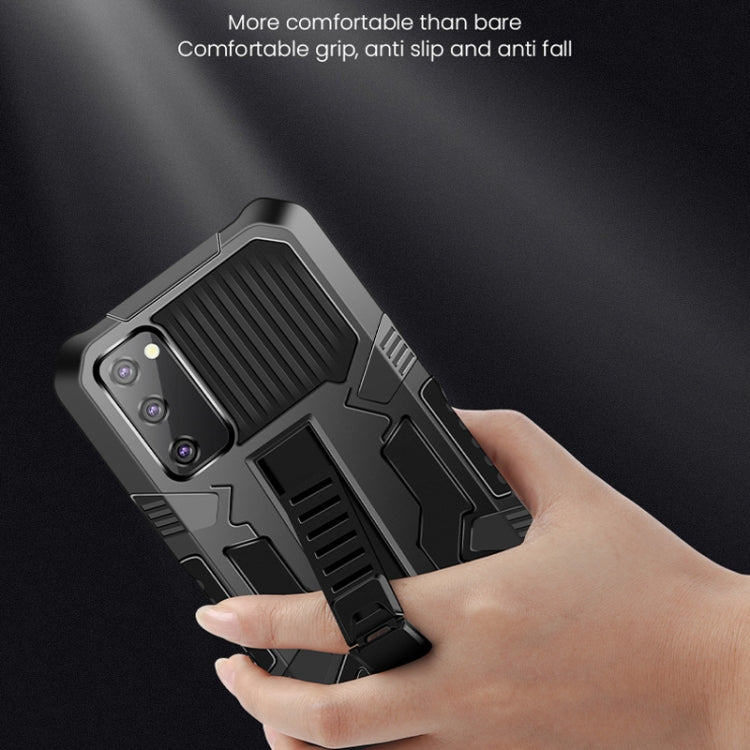 For Samsung Galaxy A51 / Galaxy A31 Vanguard Warrior All Inclusive Double-color Shockproof TPU + PC Protective Case with Holder(Black) by buy2fix
