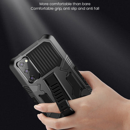 For Samsung Galaxy A51 / Galaxy A31 Vanguard Warrior All Inclusive Double-color Shockproof TPU + PC Protective Case with Holder(Black) by buy2fix