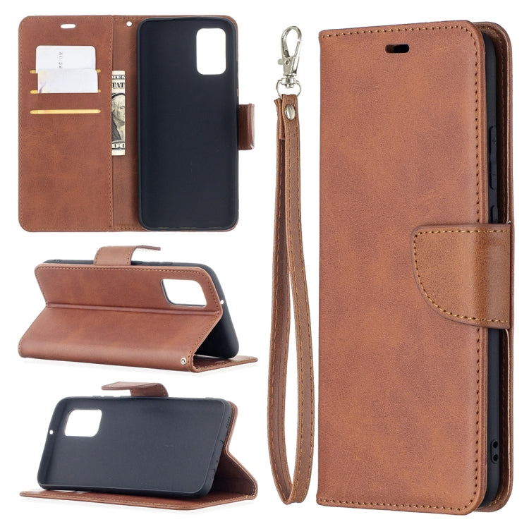 For Samsung Galaxy A02s (EU Version) Retro Lambskin Texture Pure Color Horizontal Flip PU Leather Case with Holder & Card Slots & Wallet & Lanyard(Brown) by buy2fix