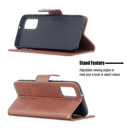 For Samsung Galaxy A02s (EU Version) Retro Lambskin Texture Pure Color Horizontal Flip PU Leather Case with Holder & Card Slots & Wallet & Lanyard(Brown) by buy2fix