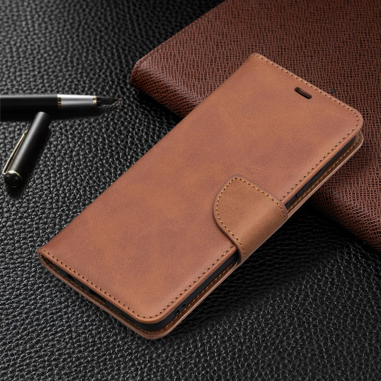 For Samsung Galaxy A02s (EU Version) Retro Lambskin Texture Pure Color Horizontal Flip PU Leather Case with Holder & Card Slots & Wallet & Lanyard(Brown) by buy2fix