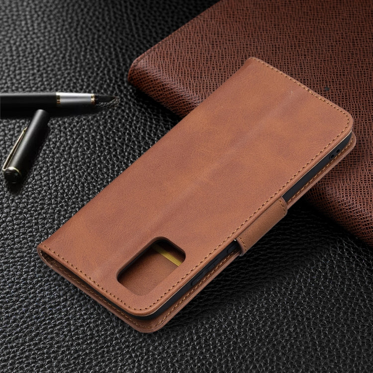 For Samsung Galaxy A02s (EU Version) Retro Lambskin Texture Pure Color Horizontal Flip PU Leather Case with Holder & Card Slots & Wallet & Lanyard(Brown) by buy2fix