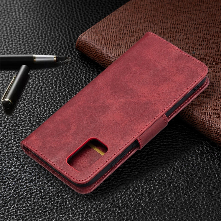 For Samsung Galaxy A02s (EU Version) Retro Lambskin Texture Pure Color Horizontal Flip PU Leather Case with Holder & Card Slots & Wallet & Lanyard(Red) by buy2fix