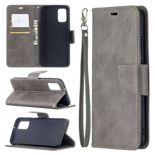 For Samsung Galaxy A02s (EU Version) Retro Lambskin Texture Pure Color Horizontal Flip PU Leather Case with Holder & Card Slots & Wallet & Lanyard(Grey) by buy2fix