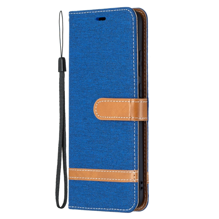 For Samsung Galaxy A02s (EU Version) Color Matching Denim Texture Horizontal Flip Leather Case with Holder & Card Slots & Wallet & Lanyard(Royal Blue) by buy2fix