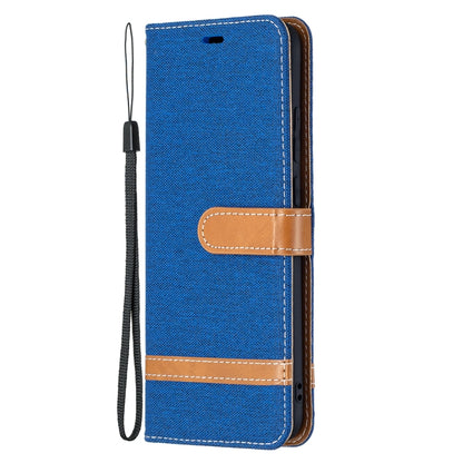 For Samsung Galaxy A02s (EU Version) Color Matching Denim Texture Horizontal Flip Leather Case with Holder & Card Slots & Wallet & Lanyard(Royal Blue) by buy2fix