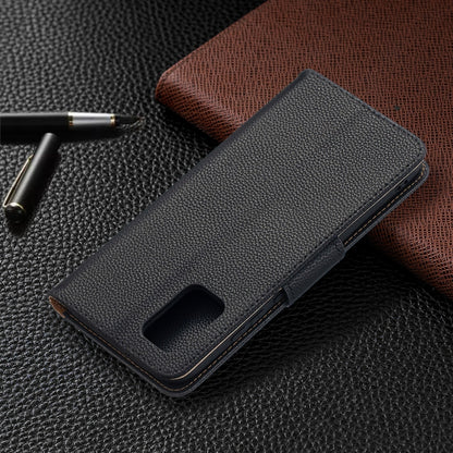 For Samsung Galaxy A02s (EU Version) Litchi Texture Pure Color Horizontal Flip Leather Case with Holder & Card Slots & Wallet & Lanyard(Black) by buy2fix
