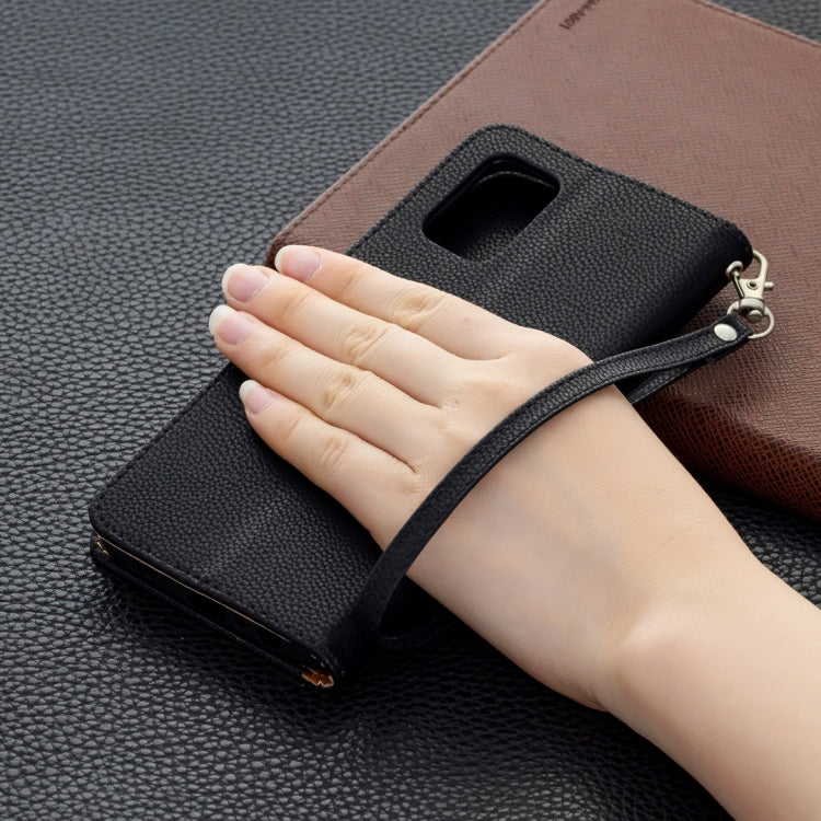 For Samsung Galaxy A02s (EU Version) Litchi Texture Pure Color Horizontal Flip Leather Case with Holder & Card Slots & Wallet & Lanyard(Black) by buy2fix