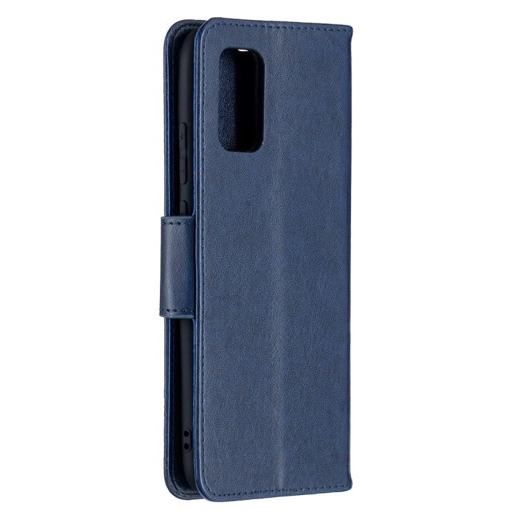 For Samsung Galaxy A02s (EU Version) Embossing Two Butterflies Pattern Horizontal Flip PU Leather Case with Holder & Card Slot & Wallet & Lanyard(Blue) by buy2fix