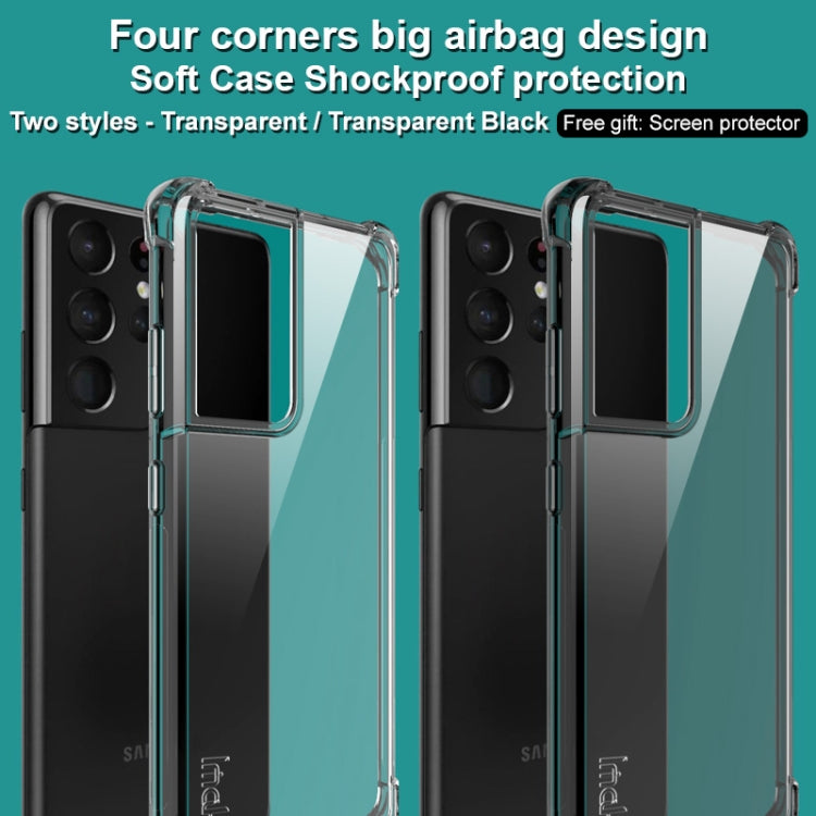 For Samsung Galaxy S21 Ultra 5G IMAK All-inclusive Shockproof Airbag TPU Case with Screen Protector(Transparent) by imak