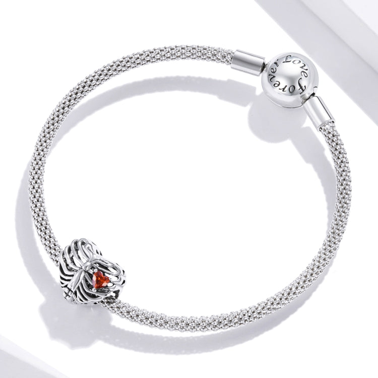 S925 Sterling Silver Beating Heart Beads DIY Bracelet Necklace Accessories - Jewelry Accessories by buy2fix | Online Shopping UK | buy2fix