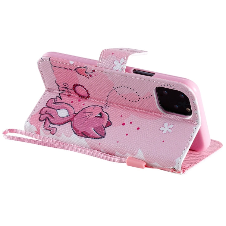 For iPhone 11 Pro Painted Pattern Horizontal Flip Leather Case, with Wallet & Holder & Card Slots & Lanyard(Cat and Bee) by buy2fix