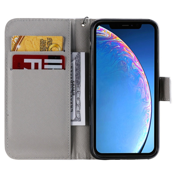For iPhone 11 Pro Painted Pattern Horizontal Flip Leather Case, with Wallet & Holder & Card Slots & Lanyard(White Leopard) by buy2fix