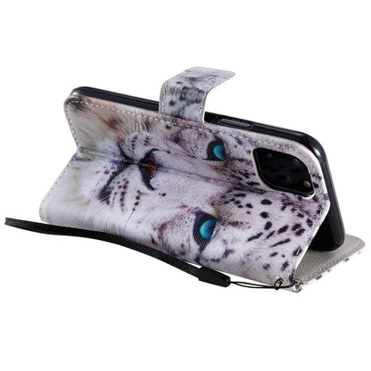 For iPhone 11 Pro Painted Pattern Horizontal Flip Leather Case, with Wallet & Holder & Card Slots & Lanyard(White Leopard) by buy2fix