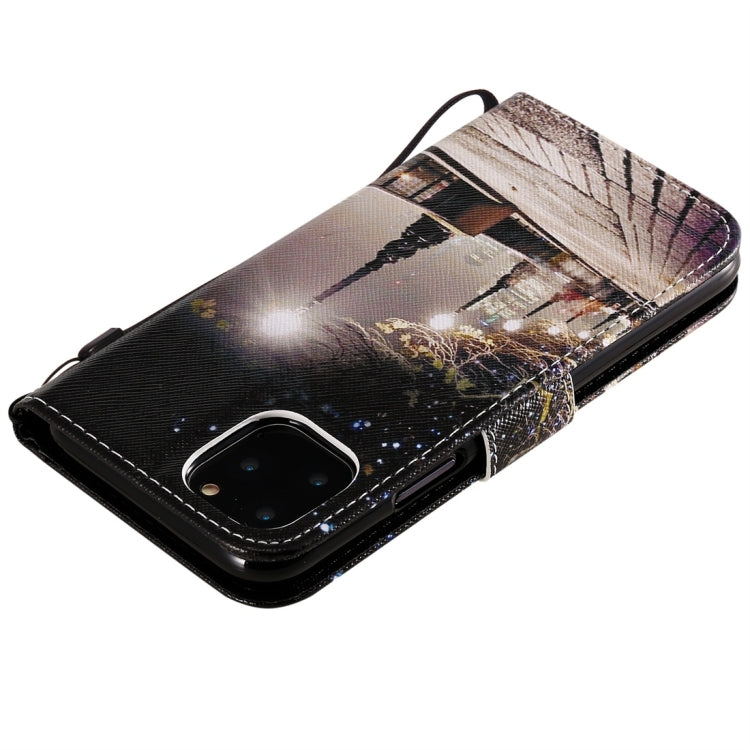 For iPhone 11 Pro Painted Pattern Horizontal Flip Leather Case, with Wallet & Holder & Card Slots & Lanyard(Cityscape) by buy2fix