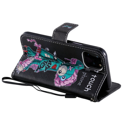 For iPhone 11 Pro Painted Pattern Horizontal Flip Leather Case, with Wallet & Holder & Card Slots & Lanyard(One-eyed Mouse) by buy2fix