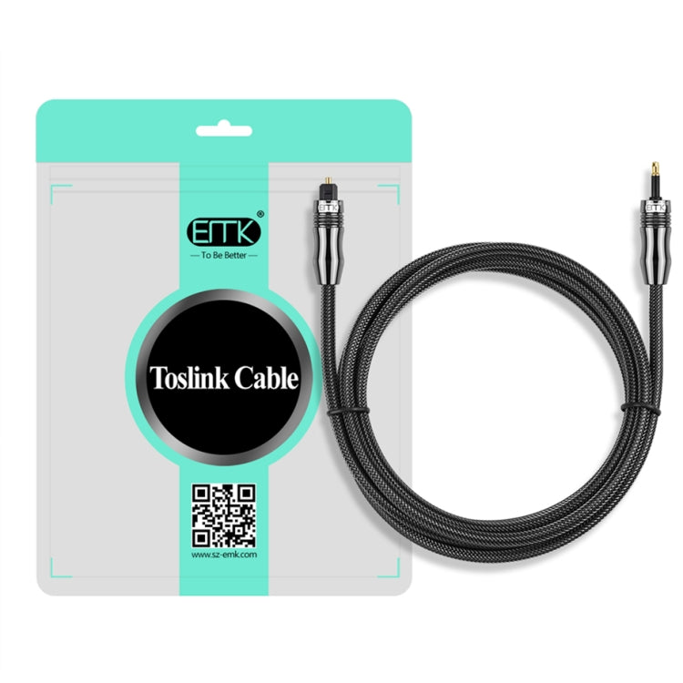 EMK OD6.0mm 3.5mm Digital Sound Toslink to Mini Toslink Digital Optical Audio Cable, Length:1m -  by EMK | Online Shopping UK | buy2fix