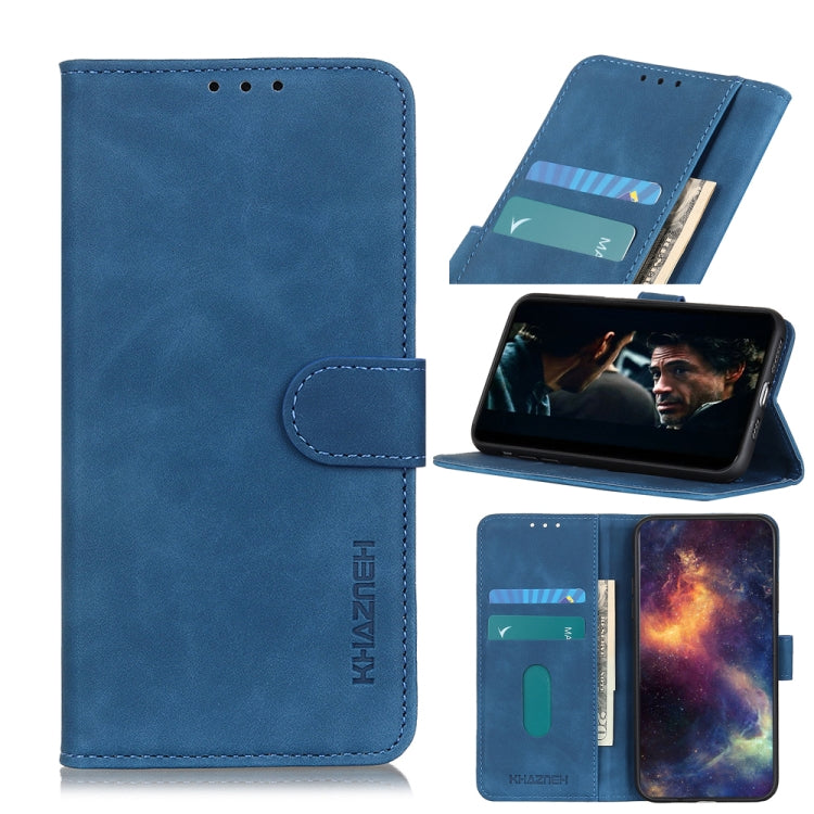 For Samsung Galaxy A32 4G KHAZNEH Retro Texture PU + TPU Horizontal Flip Leather Case with Holder & Card Slots & Wallet(Blue) by buy2fix