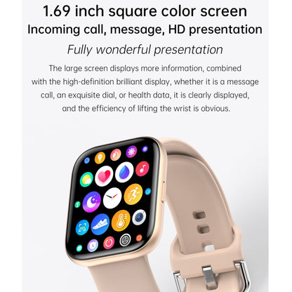 G69 1.69 inch Square Color Screen IP68 Waterproof Smart Watch, Support Blood Pressure Monitoring / Sleep Monitoring / Heart Rate Monitoring, Style: Steel Strap(Pink) - Smart Wear by buy2fix | Online Shopping UK | buy2fix