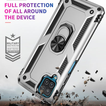 For Samsung Galaxy A12 5G Shockproof TPU + PC Protective Case with 360 Degree Rotating Holder(Silver) by buy2fix