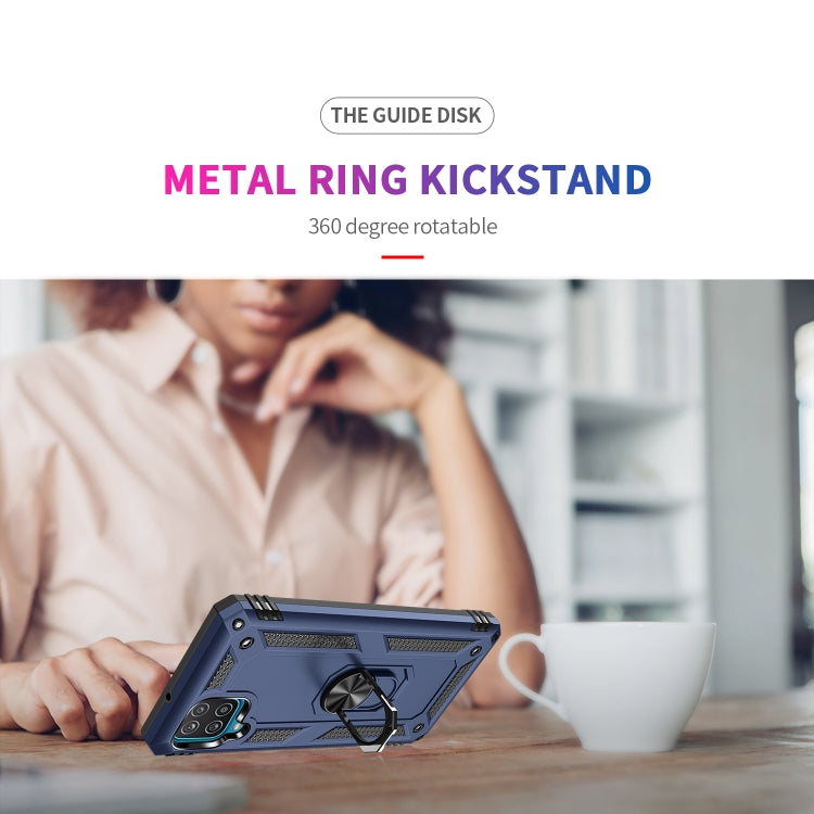 For Samsung Galaxy A12 5G Shockproof TPU + PC Protective Case with 360 Degree Rotating Holder(Blue) by buy2fix