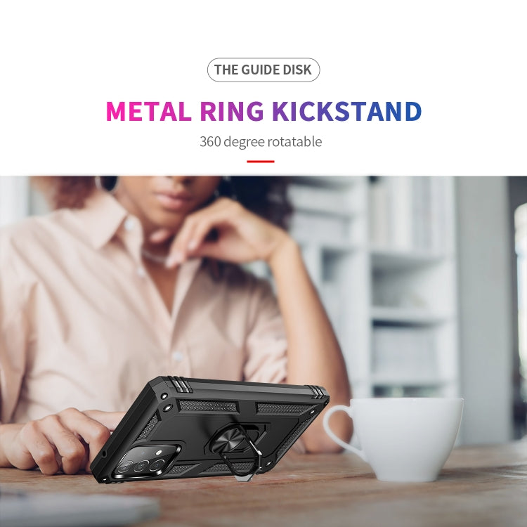 For Samsung Galaxy A52 5G / 4G Shockproof TPU + PC Protective Case with 360 Degree Rotating Holder(Black) by buy2fix