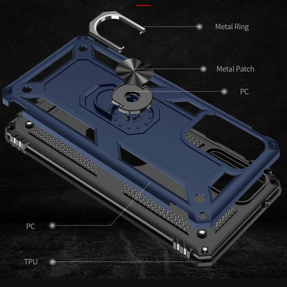 For Samsung Galaxy A52 5G / 4G Shockproof TPU + PC Protective Case with 360 Degree Rotating Holder(Blue) by buy2fix