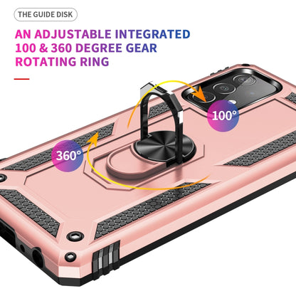 For Samsung Galaxy A52 5G / 4G Shockproof TPU + PC Protective Case with 360 Degree Rotating Holder(Rose Gold) by buy2fix