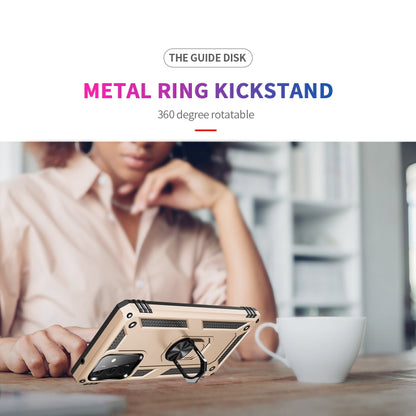 For Samsung Galaxy A72 5G / 4G Shockproof TPU + PC Protective Case with 360 Degree Rotating Holder(Gold) by buy2fix