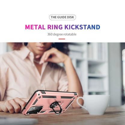 For Samsung Galaxy A72 5G / 4G Shockproof TPU + PC Protective Case with 360 Degree Rotating Holder(Rose Gold) by buy2fix