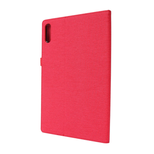 For Lenovo Tab P11 Pro Horizontal Flip TPU + Fabric PU Leather Protective Case with Name Card Clip(Red) by buy2fix