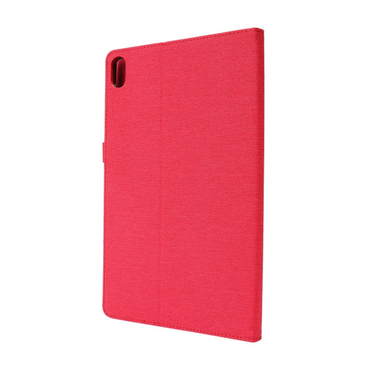 For Lenovo Tab P11 Horizontal Flip TPU + Fabric PU Leather Protective Case with Name Card Clip(Red) by buy2fix