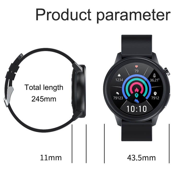 E80 1.3 inch TFT Color Screen IP68 Waterproof Smart Bracelet, Support Blood Oxygen Monitoring / Body Temperature Monitoring / Heart Rate Monitoring, Style:Silicone Strap(Black) - Smart Wear by buy2fix | Online Shopping UK | buy2fix