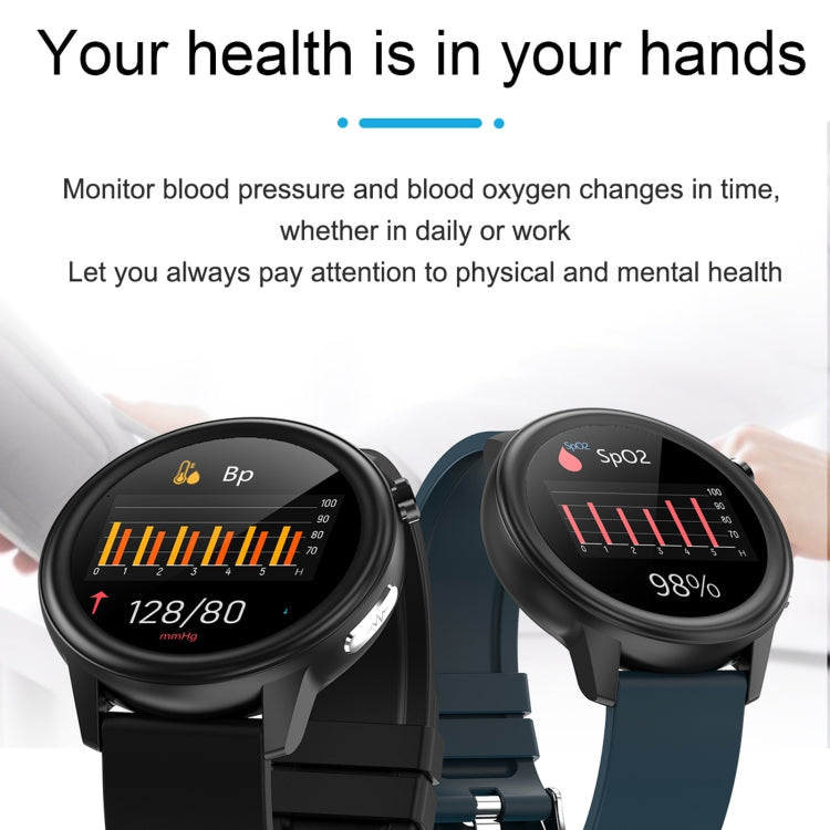 E80 1.3 inch TFT Color Screen IP68 Waterproof Smart Bracelet, Support Blood Oxygen Monitoring / Body Temperature Monitoring / Heart Rate Monitoring, Style:Silicone Strap(Black) - Smart Wear by buy2fix | Online Shopping UK | buy2fix