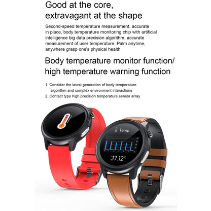 E80 1.3 inch TFT Color Screen IP68 Waterproof Smart Bracelet, Support Blood Oxygen Monitoring / Body Temperature Monitoring / Heart Rate Monitoring, Style:Silicone Strap(Black) - Smart Wear by buy2fix | Online Shopping UK | buy2fix